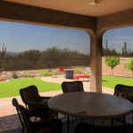 Solar screen in backyard of a Tucson, Arizona home