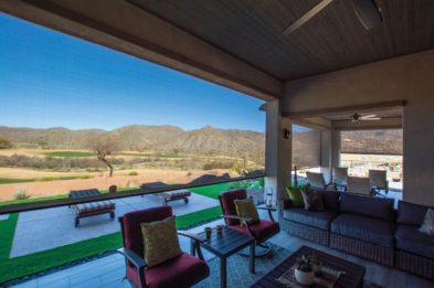 Patio Shade tucson protecting the patio of a modern styled home in the desert