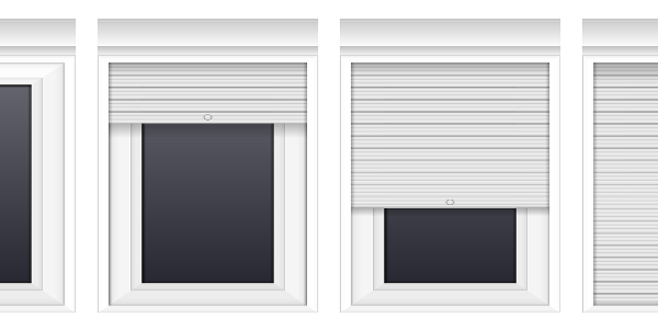 White rolling shutters