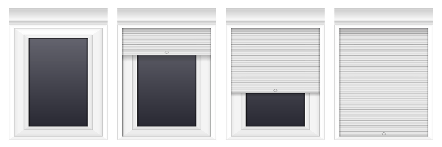 White rolling shutters